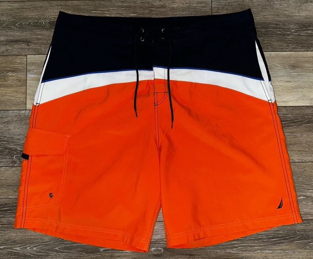 NAUTICA Men's Size 40 *CoLoR BLocK* Swim Trunks